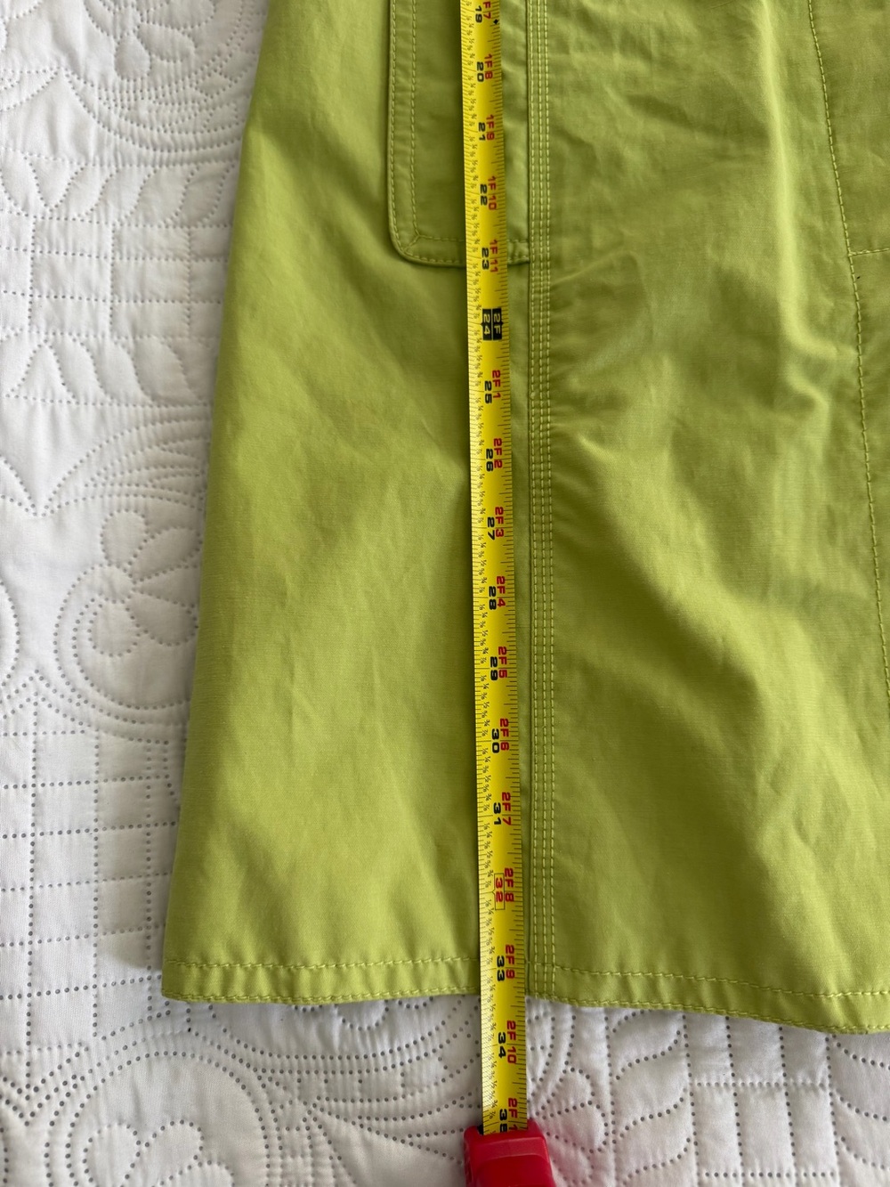 Women's Eddie Bauer Lime Green Single-Breasted Trench Rain Coat Medium Outdoors - Picture 7 of 8